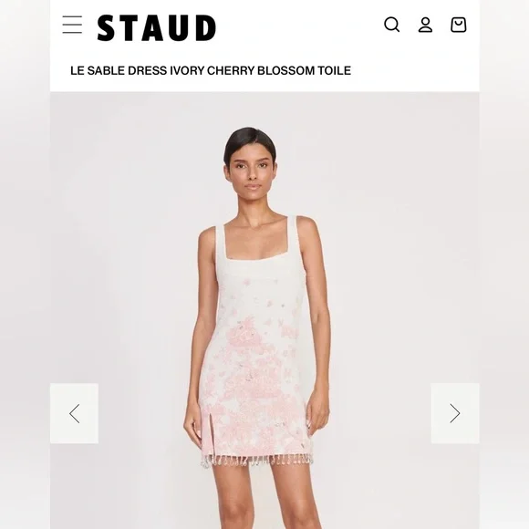 STAUD | Dresses | Staud Le Sable Dress In Cherry Blossom Toile | Poshmark